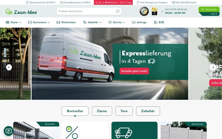Ekrano kopija zaun-idee.de