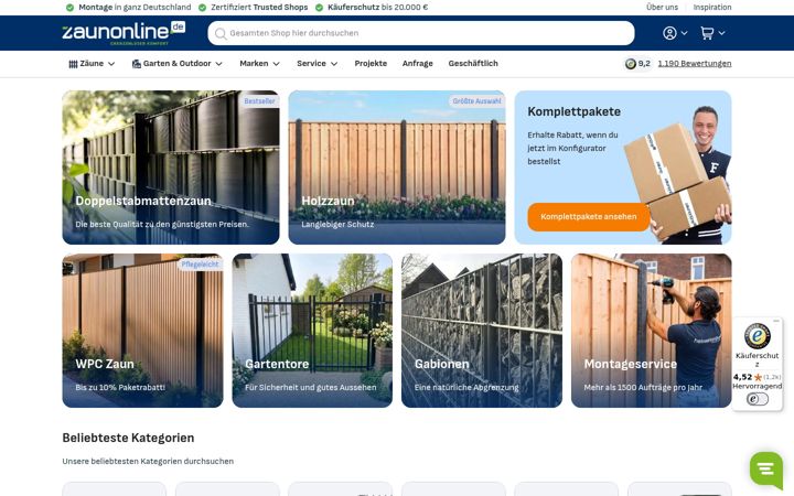 Screenshot of zaunonline.de