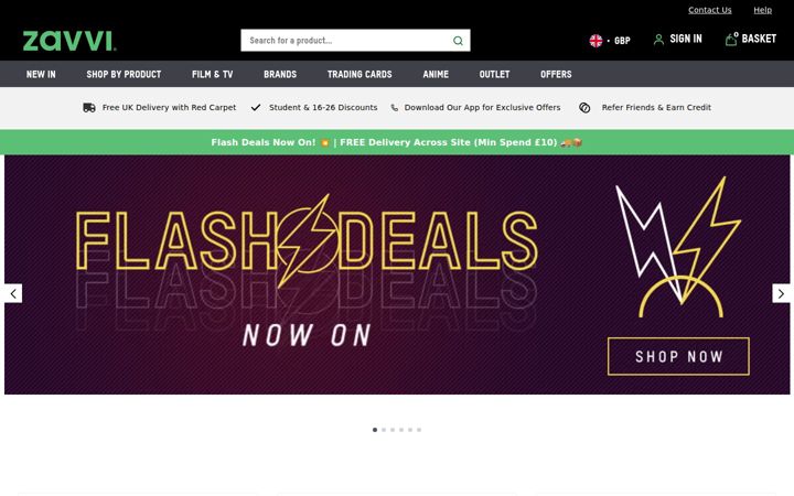 Ekrano kopija zavvi.com