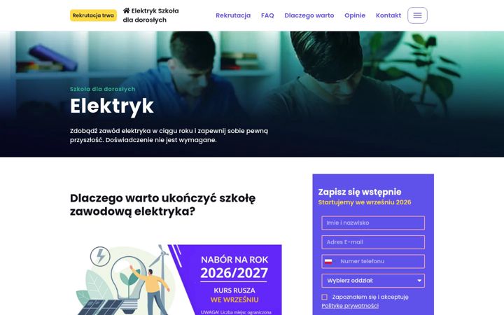 Képernyőkép: zawodelektryk.pl