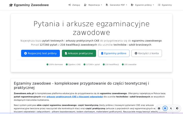 Screenshot ta' zawodowe.edu.pl