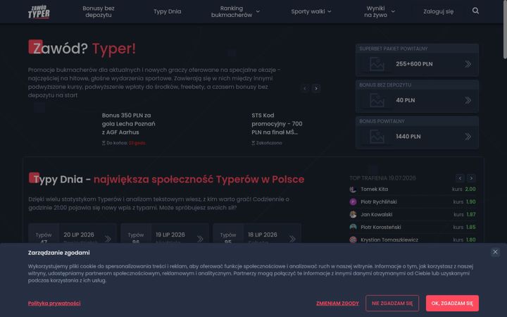 Screenshot of zawodtyper.pl