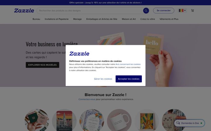 Képernyőkép: zazzle.be