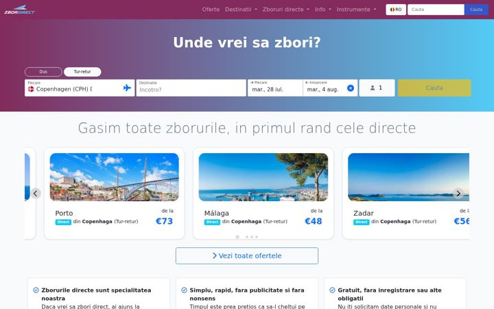 Screenshot of zbordirect.com