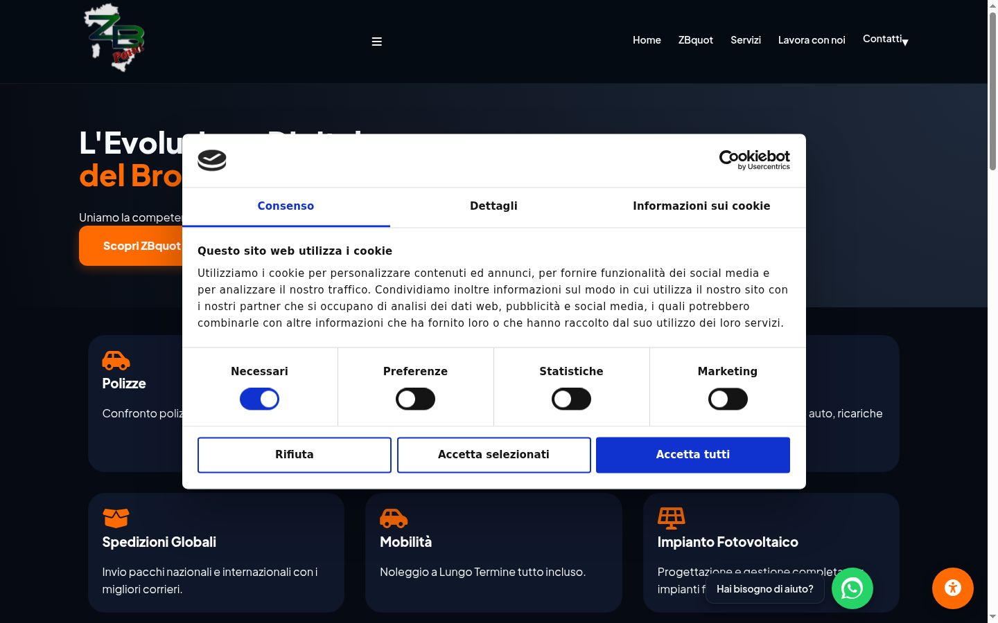 Screenshot van de toestemmingsbanner zoals getoond vóór enige interactie