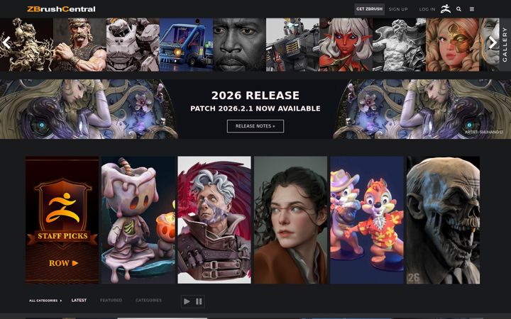 Screenshot of zbrushcentral.com