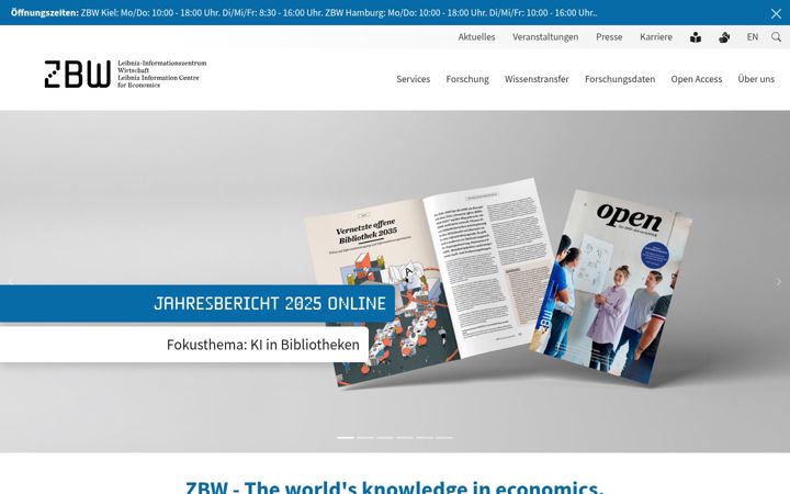Screenshot of zbw.eu