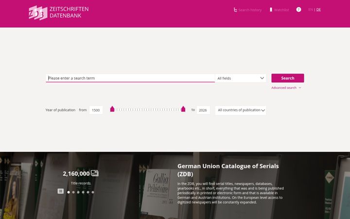 Képernyőkép: zdb-katalog.de