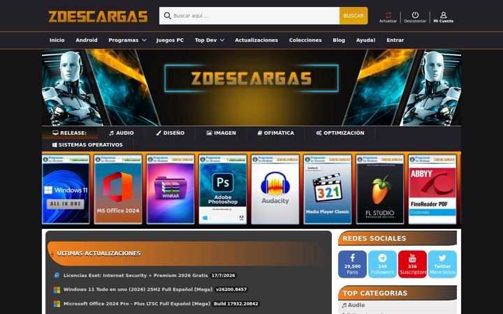 Screenshot of zdescargas.org