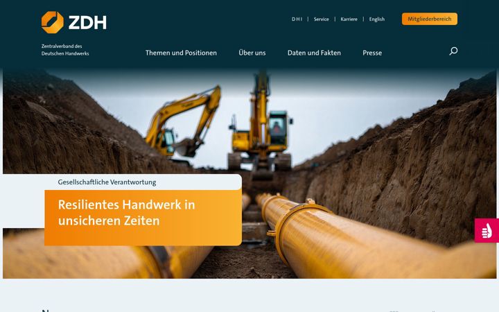 Screenshot of zdh.de