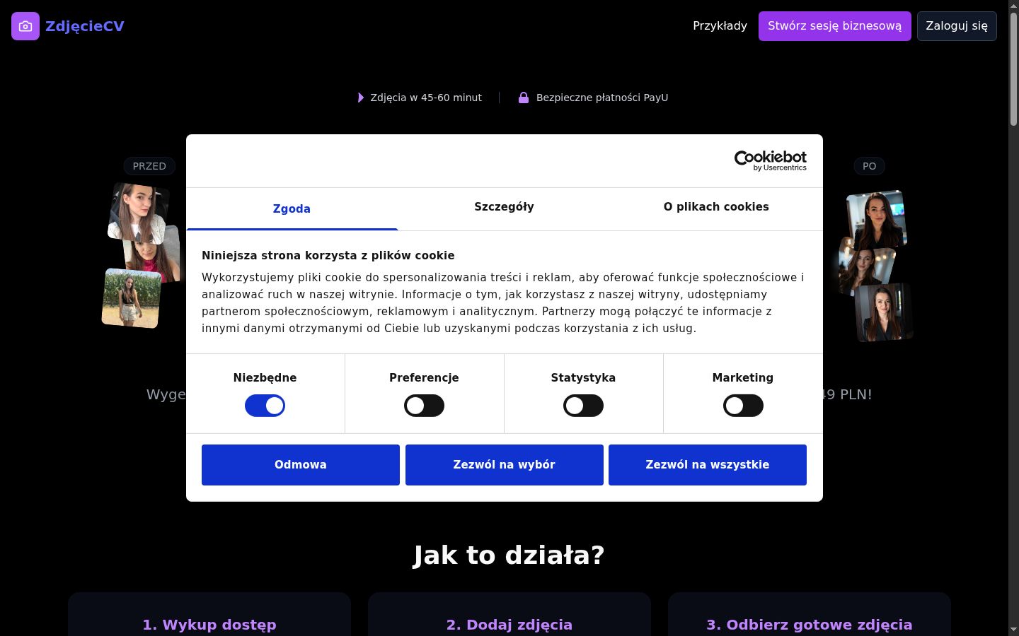 Screenshot del banner di consenso mostrato prima di qualsiasi interazione