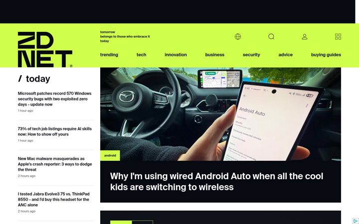 Screenshot ta' zdnet.com