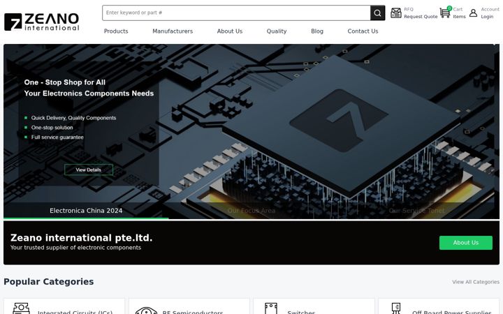 Screenshot ta' zeanoelec.com