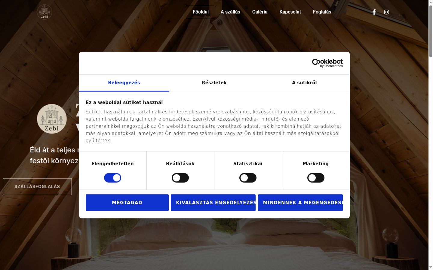 Screenshot of the consent banner shown before any interaction