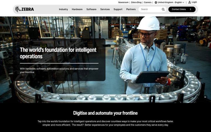 Captura de pantalla de zebra.com