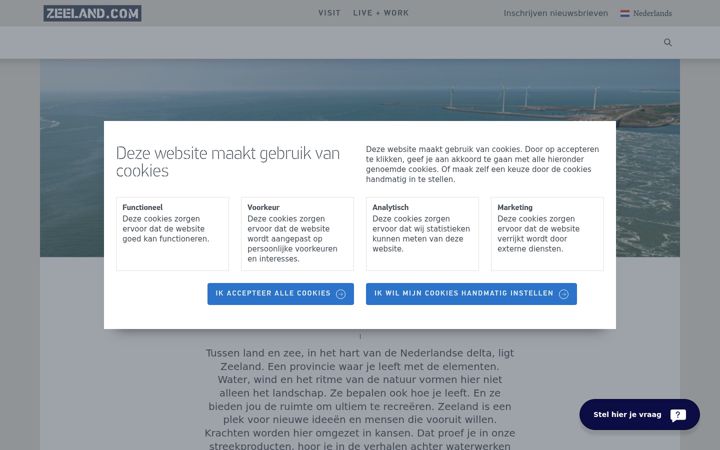 Screenshot of zeeland.com