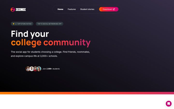 Screenshot of zeemee.com