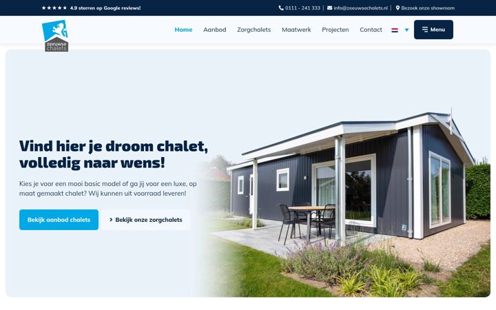 Skjámynd af zeeuwsechalets.nl