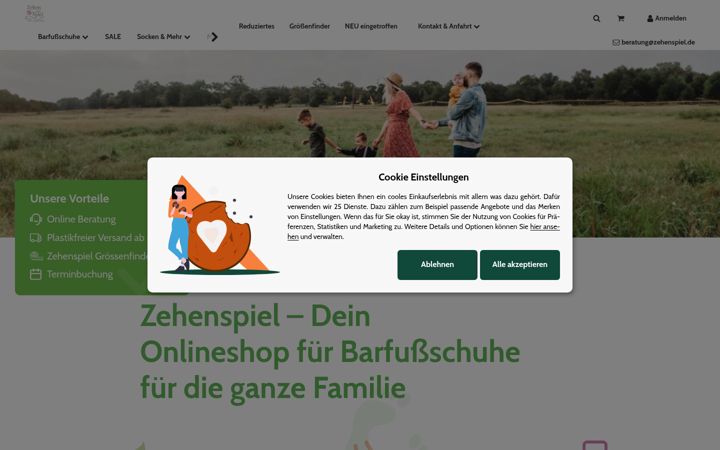 Screenshot of zehenspiel.de