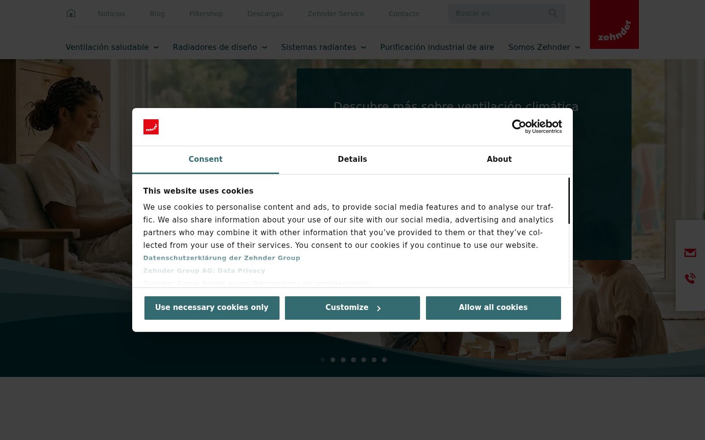 Screenshot van de toestemmingsbanner zoals getoond vóór enige interactie