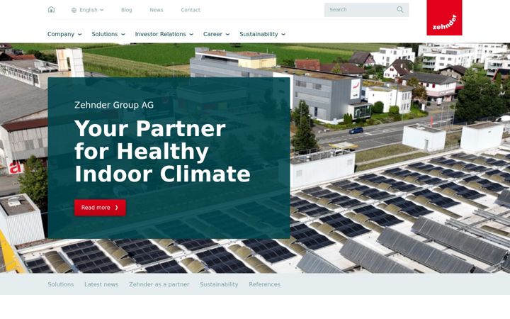 Zrzut ekranu zehndergroup.com