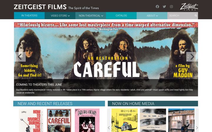 Screenshot of zeitgeistfilms.com