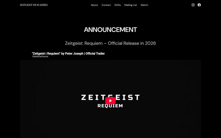 Screenshot of zeitgeistmovie.com