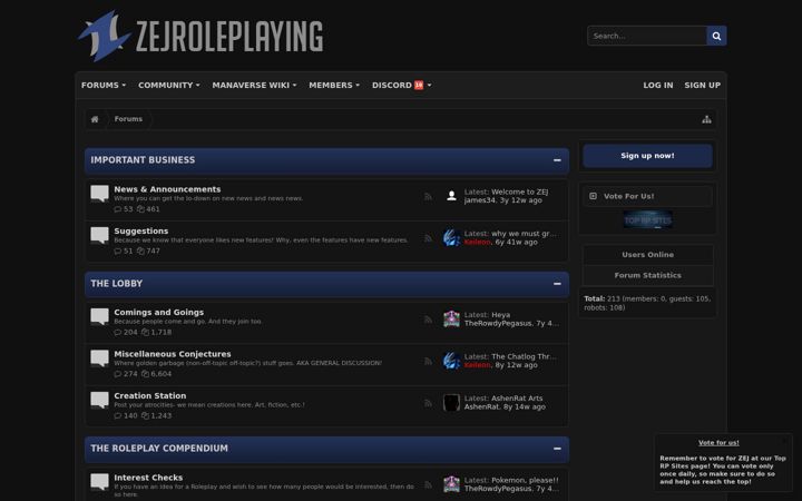 Screenshot of zejroleplaying.org