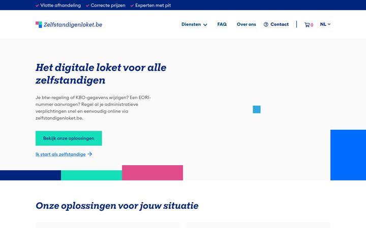 Screenshot of zelfstandigenloket.be