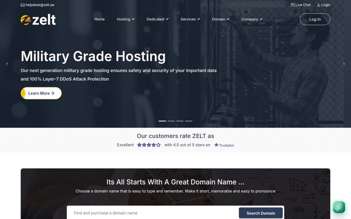 Screenshot of zelt.ae