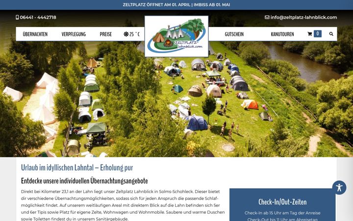 Ekrano kopija zeltplatz-lahnblick.com