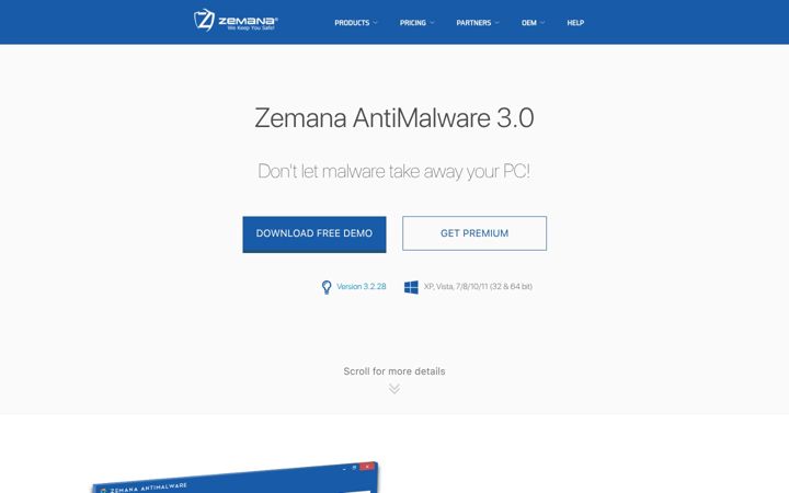 Screenshot of zemana.com
