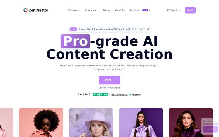 Screenshot of zencreator.pro