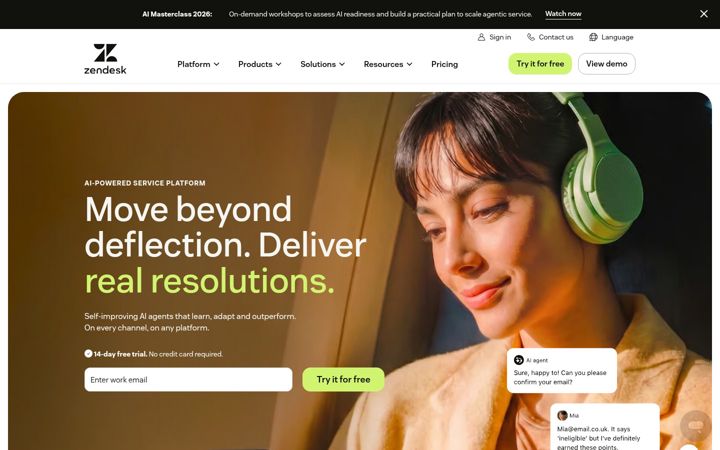 Screenshot of zendesk.co.uk