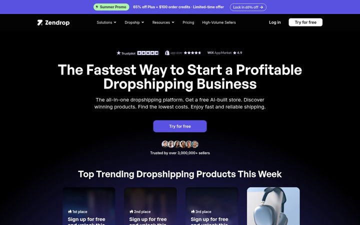 Screenshot of zendrop.com