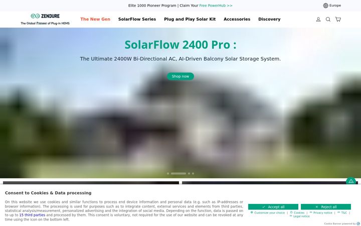 Screenshot of zendure.com