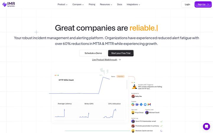 Screenshot of zenduty.com