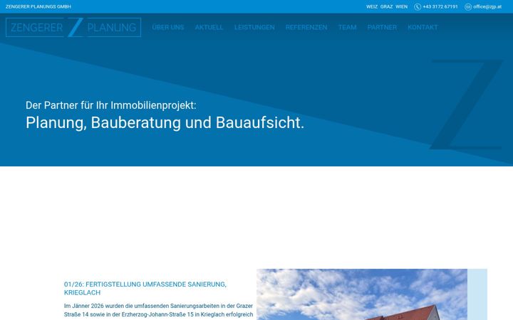 Screenshot of zengerer-planung.at