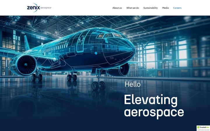 Skjámynd af zenixaerospace.com