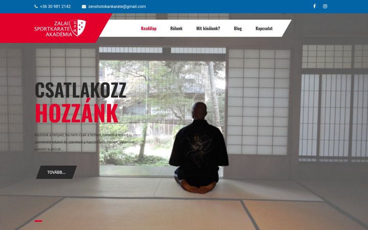 Screenshot of zenkarate.hu