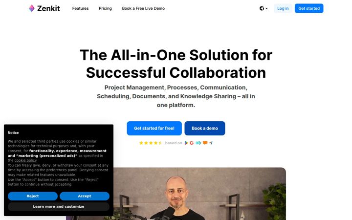Screenshot of zenkit.com