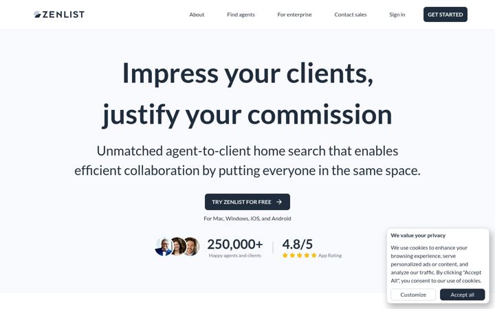 Screenshot of zenlist.com