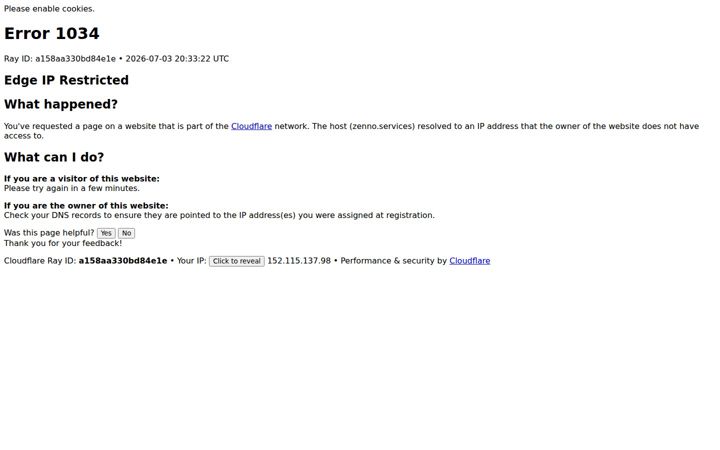 Screenshot of zenno.services