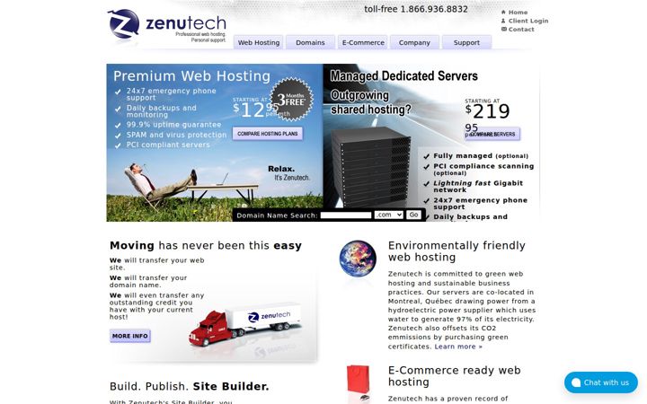 Captură de ecran a zenutech.com