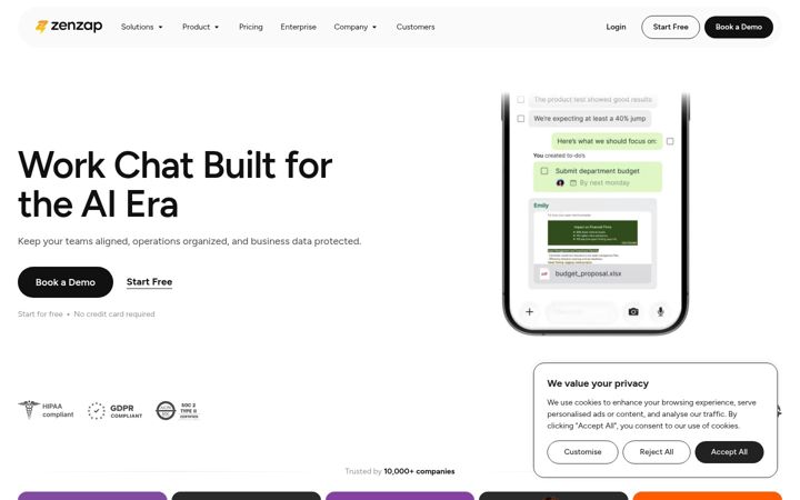 Screenshot of zenzap.co