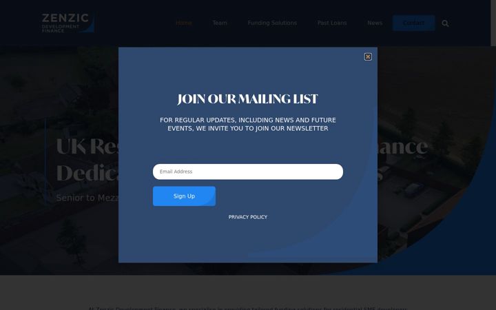 Skjermbilde av zenzicdevelopmentfinance.com