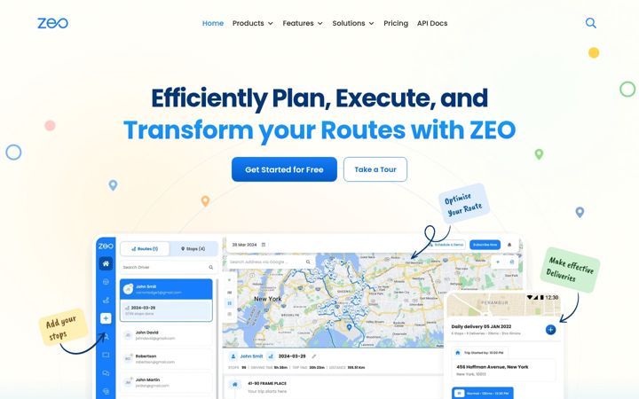 Screenshot of zeorouteplanner.com