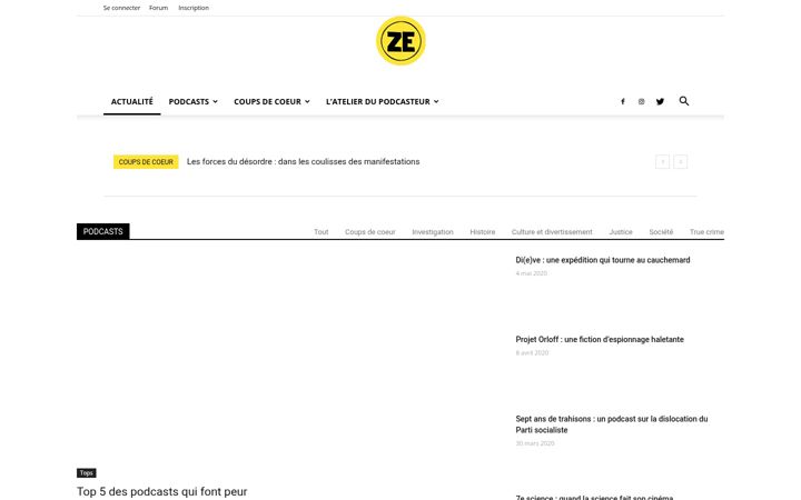 Screenshot of zepodcast.com
