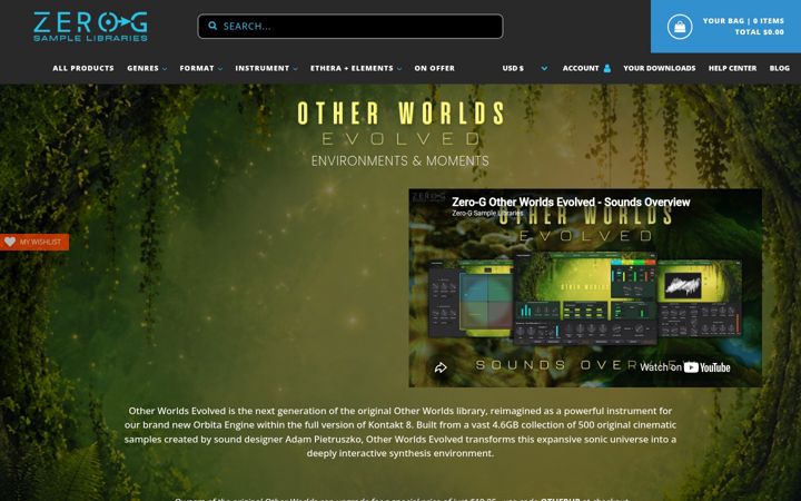 Screenshot of zero-g.co.uk
