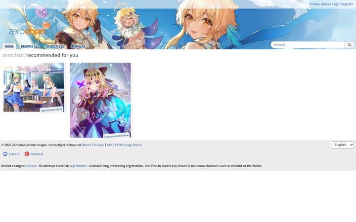 Zrzut ekranu zerochan.net